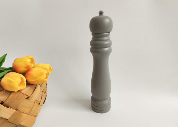 Moinho de madeira de borracha sal e pimenta Spray Pu pintura brilhante manual e moedor recarregável