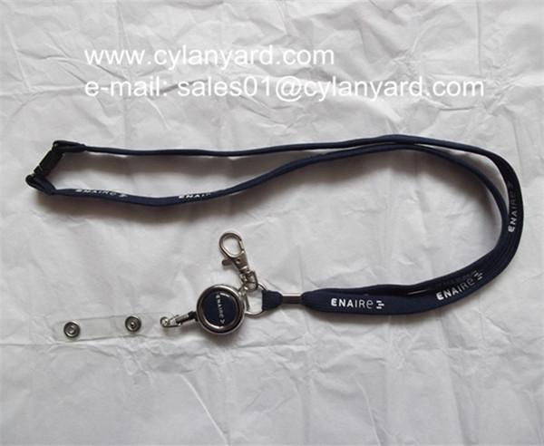 Luxury tube lanyard with metal retractible badge reel