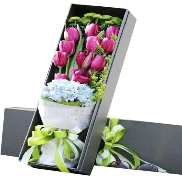 bespoke lid and base flower gift box  rigid set up flower box luxury flower packaging paper box