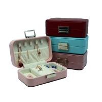Mini Portable Travel Jewelry Box léger avec la poignée beaucoup de compartiments