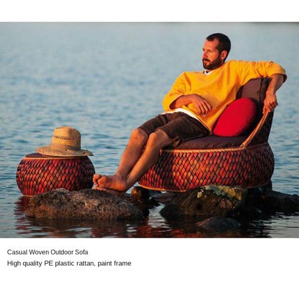 Nordic Simple Patio Courtyard PE Rattan Aluminum Sofa And Table Set