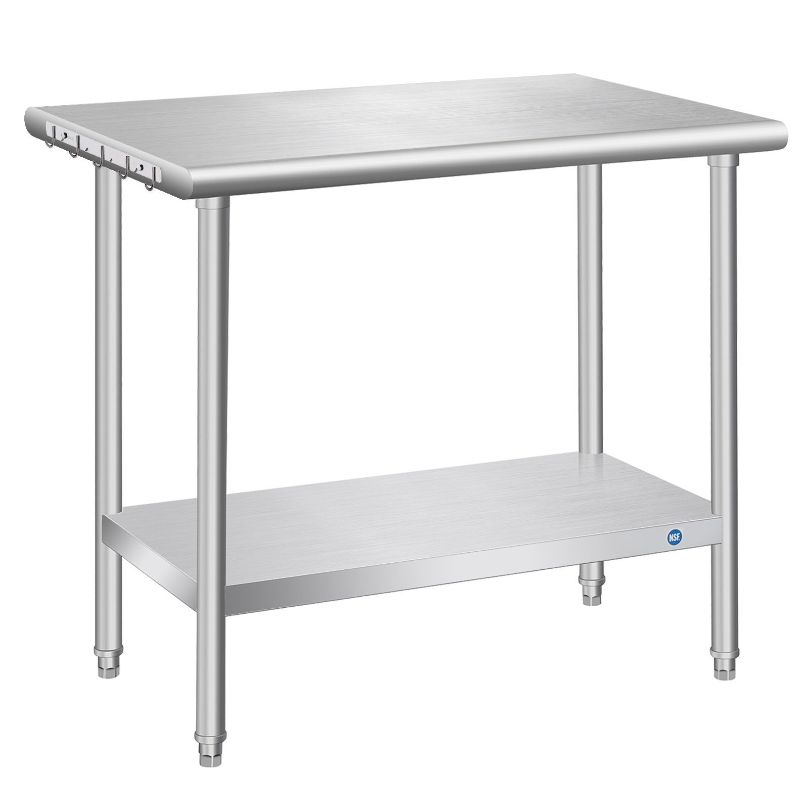Stainless Steel Kitchen Workbench with Adjustable Height Legs and Corrosion Resistant Customized Size Preparation Countertop
