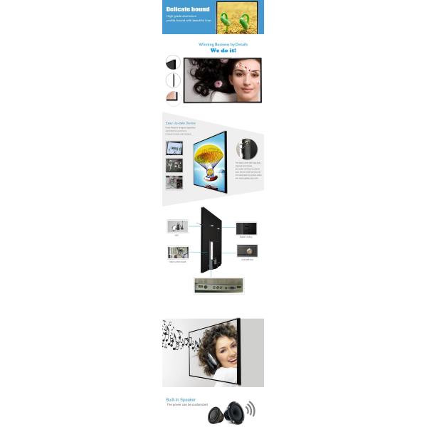 Супер тонкой установленный стеной дисплей рекламы цифров золото 43 дюймов розовое