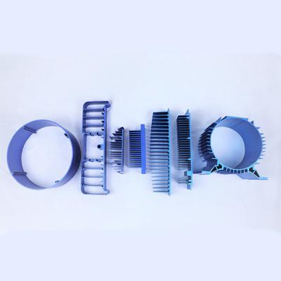 Custom 6063 Aluminium Heatsink Profile Extrusion Anodizing Blue Heat Sinks Profile