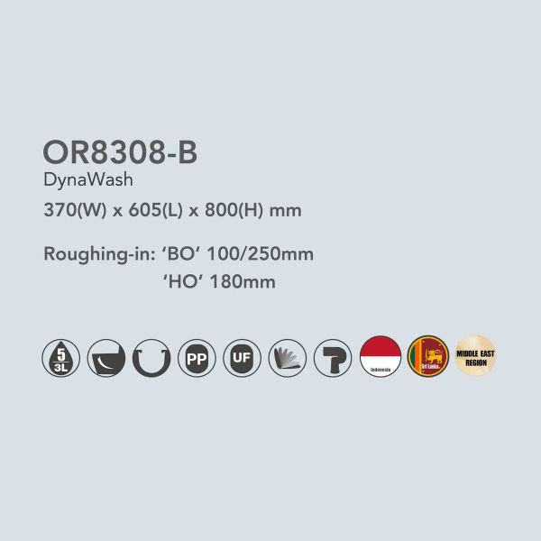 Black Bathroom Sanitary Wares Small Sanitary Ware Toilets 370x605x800mm Orin OR8308-B