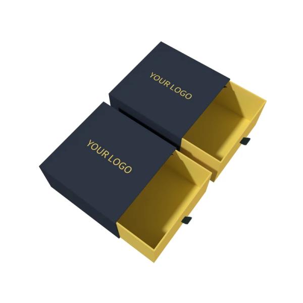 Wholesale Business Supply Customized Perfume Bottle Packaging Boxes Black Drawer Jewelry case Box