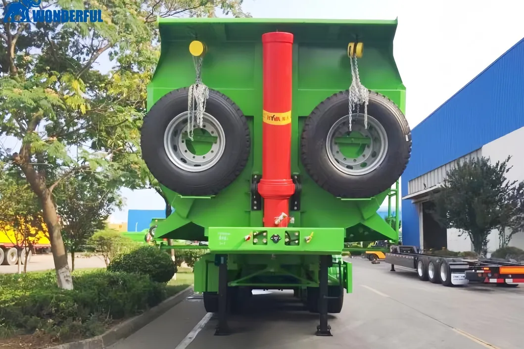 40t Transport Needs Tri-Axle Efficient Accessories Aluminium Hydraulic Cylinder Side Wall Steel Farm Grain Sand End Rear Dump Tipping Tipper Semi Trailer Dumper