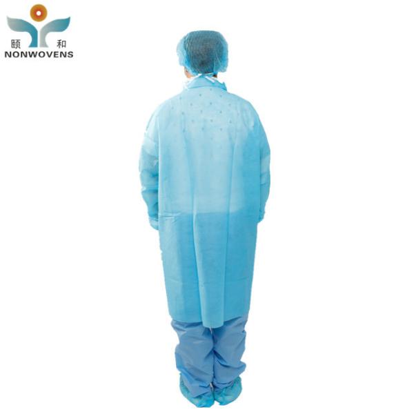 Breathable Disposable Non Woven Protective Lab Coat for School / Medical / laboratory