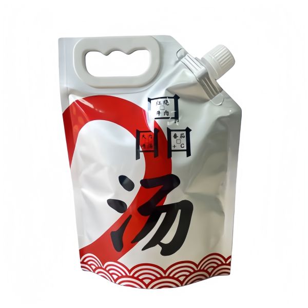 16 Ounce Soup Packaging Bags Soup Spout Pouch 500ml 1L 2L With Handle