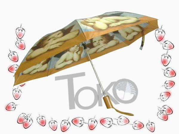 Off - Set Printed Auto Open Close Umbrella Windproof Plastic Rubber Coating Cap