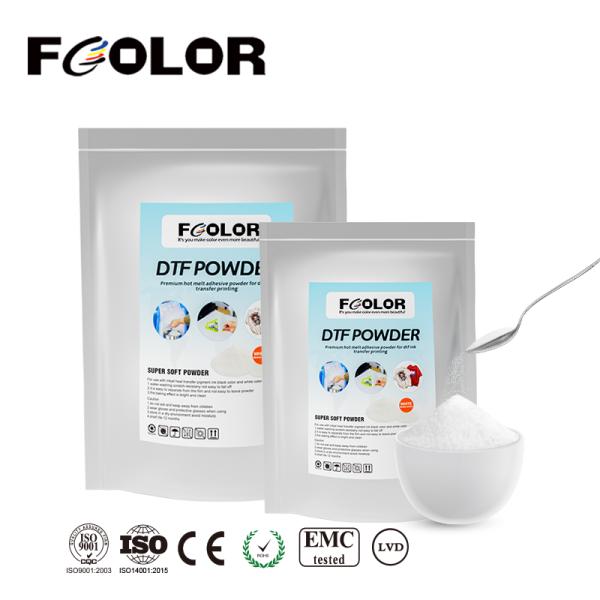 FCOLOR Hight Quality  White DTF Hot Melt Adhesive 100% TPU PET Transfer Film Transfer Powder for DTF White Ink Transfer Film