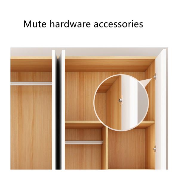 Metal And MDF Solid Wood Wardrobe Closet Wooden Almirah For Bedroom