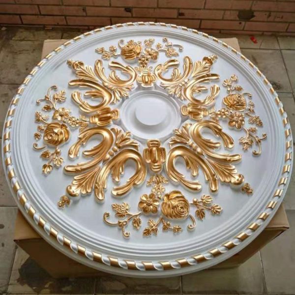 M-7100 Good Quality Quick Installation Indoor Decoration Pu Golden Silver Antique Decorative Medallions