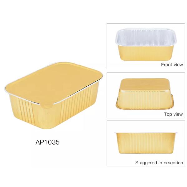 квадрат выноса жестяных коробок алюминиевой фольги 110mic упаковывая уносит контейнер