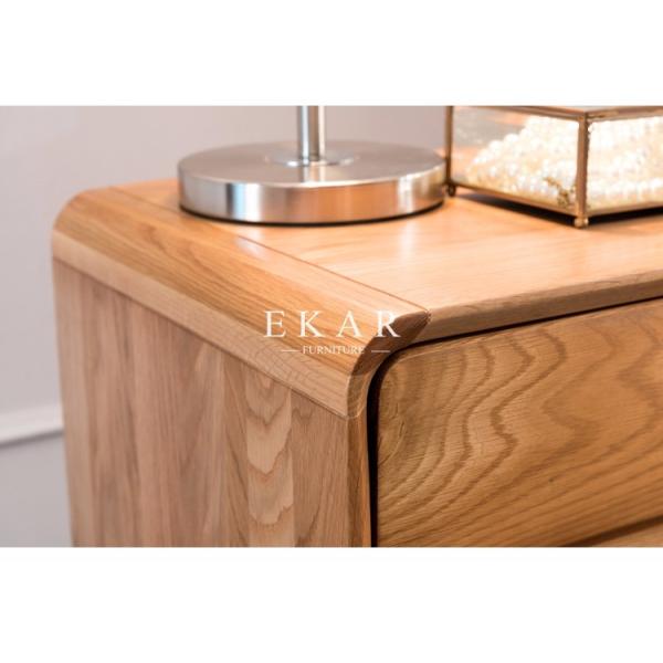 Bedside Table Bedroom Furniture White Oak Nightstand With Drawer