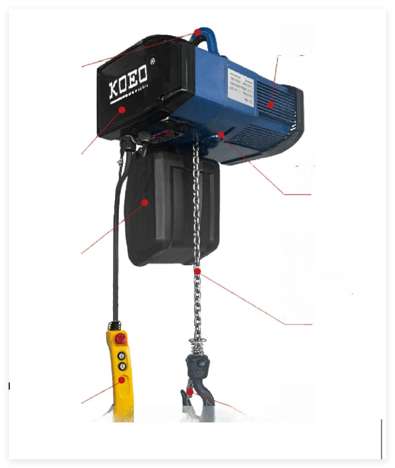380V Industrial Electric Hoist DAT Alloy Chain Overload Protection Hoist 2 Ton