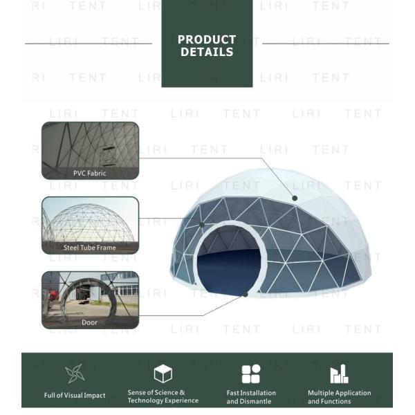 Waterproof Clear PVC Geodesic Dome House Yoga Glamping Home Tents