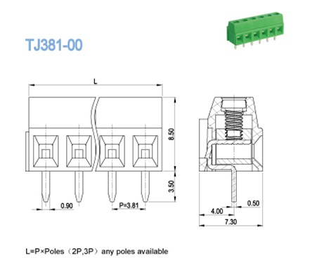 Соорудите тип Pin винта терминального блока PCB 3.81mm 10Amp 2 - Pin 28