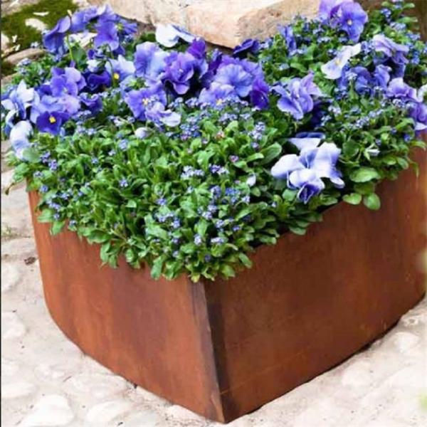 Exterior plantador de aço dado forma grande coração de Corten para ornamento do jardim