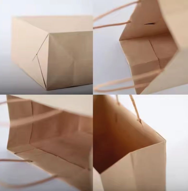 Customized kraft paper bags for food delivery, with recyclable outer packaging and flexographic printing, used for restaurant promotions