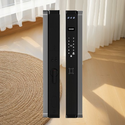 Tuya Mechanical Keyless Entry Door Lock with Handle Panel size width 27MM Face IC Card Aluminum Door Lock