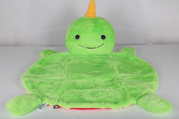 Green Unicorn Design Soft Plush Toys 100% Polyester Material Custom Size