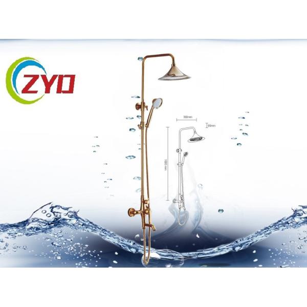 Brass Bathroom Shower Sets With Adjustable Shower Hand Holder Mounted