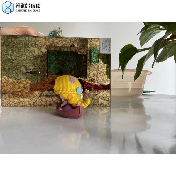 Golden Antique Mirror Glass Tile Mirrors for Wall Decor Amusement and 5 Years of Support