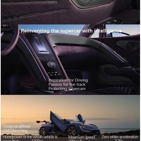 Byd Electric Car 2 Seats Yangwang U9 Pure Electric Luxury Sports Car 300km/H Max Speed