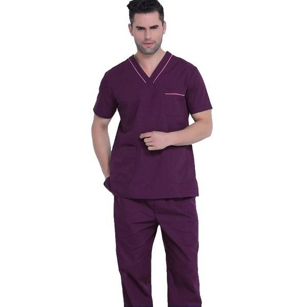 factory custom hospital lab coat medical scrubs uniforms v neck rayon mix fabric men uniform scrubs