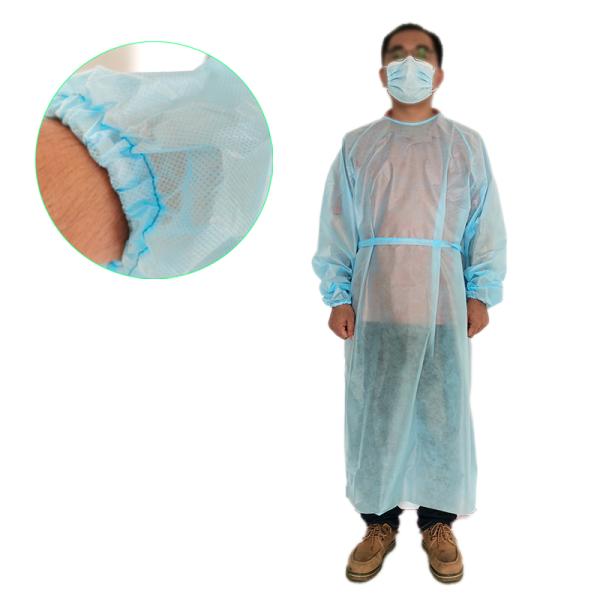 Los PP no tejidos PE cubrieron el vestido disponible amarillo del aislamiento quirúrgico para el hospital