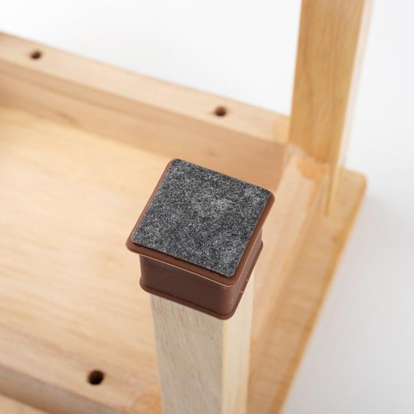 Protectores de piernas de sillas de silicona para suelos Muebles Protectores de piernas con feltro Negro almohadilla para piernas de mesa Marrón