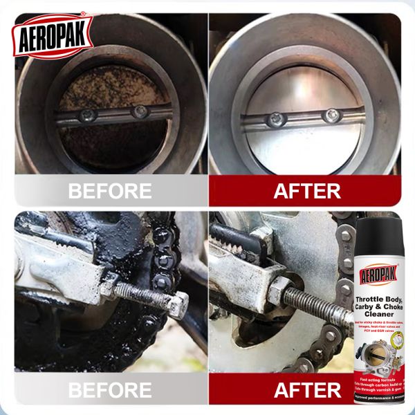 Aeropak 500ml Aerosol Spray Throttle Body & Carburetor Cleaner & Throttle Choke Wash Liquid for Cars Trucks Motorcycles