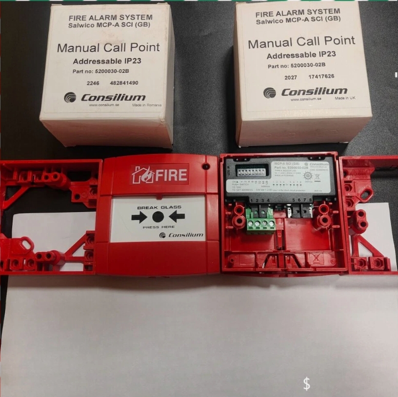 Original Consilium MCP-A SCI (GB) 5200030-02B PLC-Based Manual Call Point with LED Indicator 34V DC for Ship Fire Detection