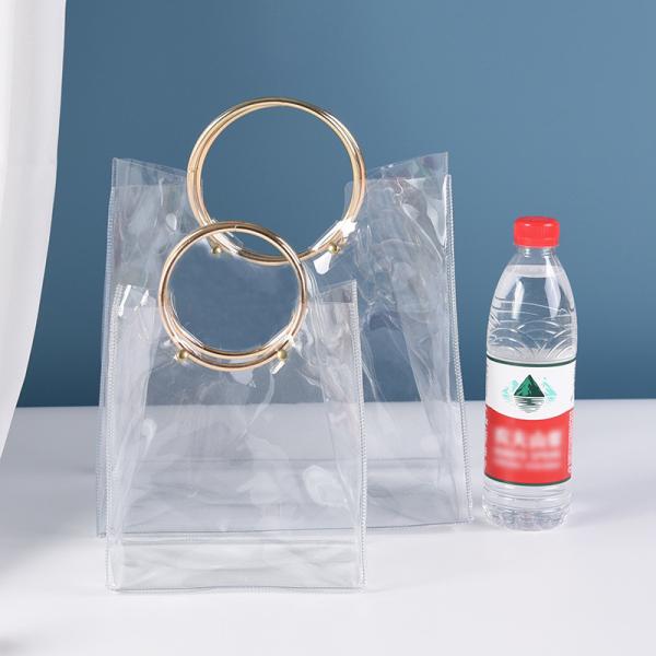 NS TRANSPARENT PVC TOTE BAG ROUND HAND WEDDING COMPANION GIFT CANDY BAG FLOWER GIFT BAG