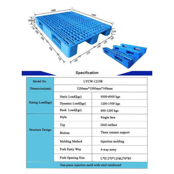 Скиды паллетов EPAL 1000X1200 HDPE промышленные сверхмощные пластиковые