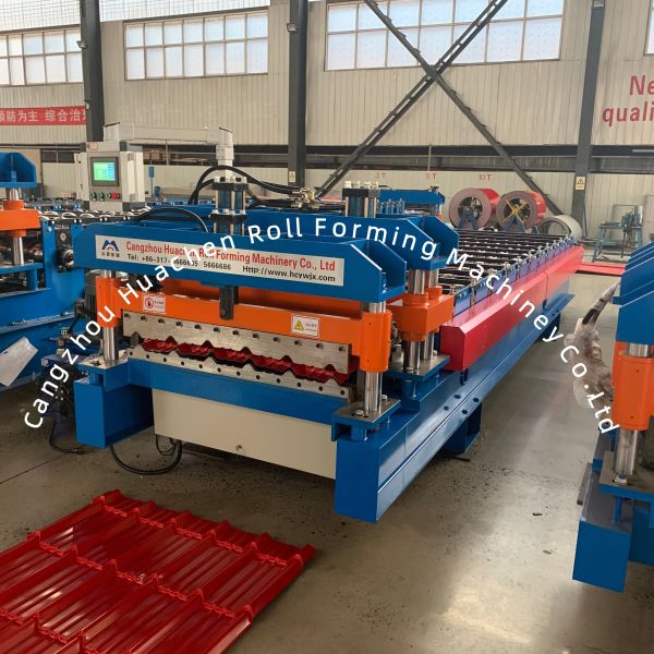 5.5kw High Speed Glazed Tile Roll Forming Machine with 12 Stations for Roof Tile Manufacturing