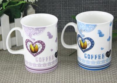 Durable White Porcelain Mugs 300-500ML Porcelain China Mugs With Decal Printing