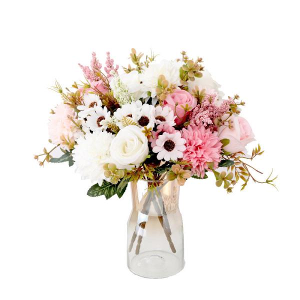 Roses, daisies, artificial flowerballs, hydrangeas, artificial hand-held bouquets, wedding artificial flowers, home flower arrangements, decorative silk flowers