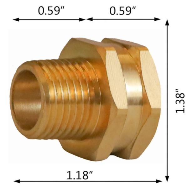 GHT к соединителю крана NPT латунному, 3/4