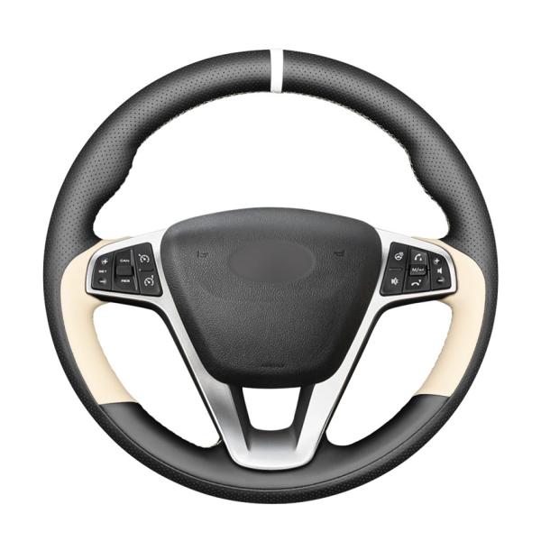 MEWANT Auto Parts For Lada Vesta 2015-2020 / Xray 2015-2020 Car Hand Stitching Genuine Leather Steering Wheel Cover Logo Custom