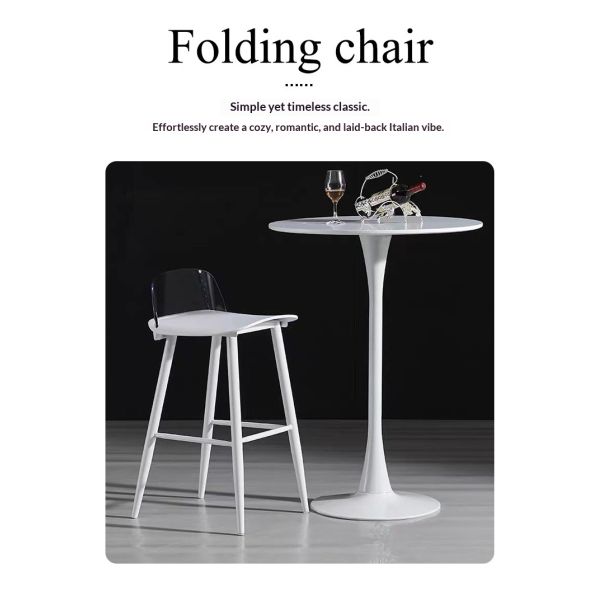 Modern Simple Metal Tulip Trumpet Round Coffee Table Leisure High-legged Side Table for Home Dining Room Negotiation Meetings