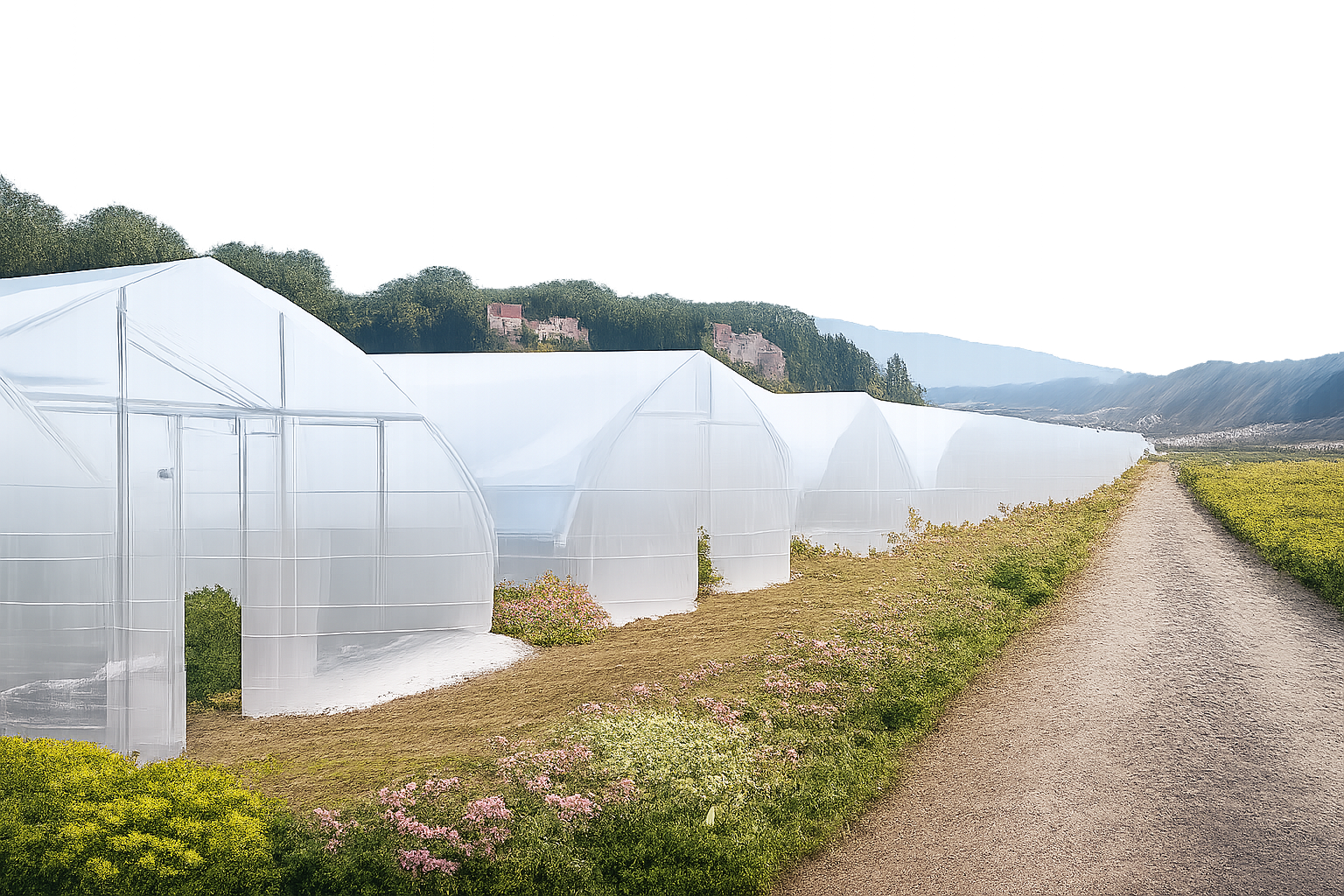 Gothic Single‑Span Poly Tunnel Greenhouse