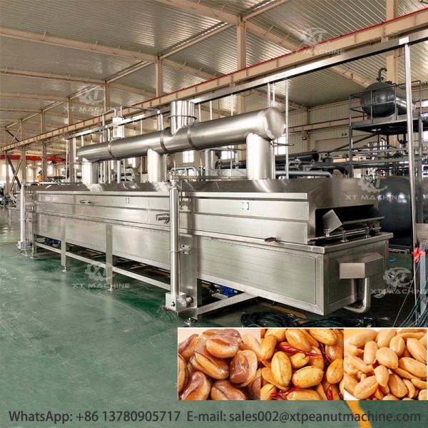 Large Capacity High Efficiency Automatic Corn Flakes Nuts Continuous Frying Machine With CE Certification