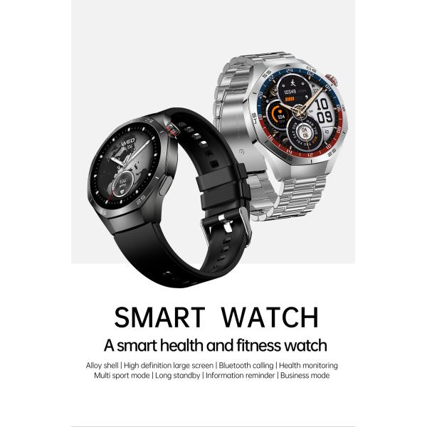 HW95 スマートウォッチ IP68 1.53インチ スポーツウォッチ 男性用 ECG PPG フィットネストラッカー 心拍数 腕帯 丸型 スマートブレスレット