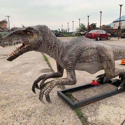 Raptor de dinossauro animatrônico realista de parque temático com personalização de movimento e som