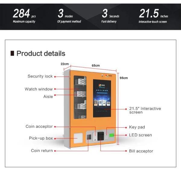 Chewing Gum Condom Wall Mounted Mini Vending Machine can With Coin Acceptor