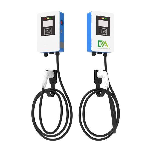 7KW 11KW 22KW 32A Blue And White Wall Mounted Electric Car Single Gun AC Charger For Home Use