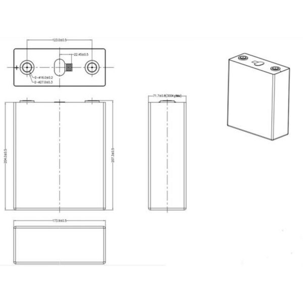 High Capacity 3.2V LiFePO4 Battery 280AH For EV And Solar Energy Storage System