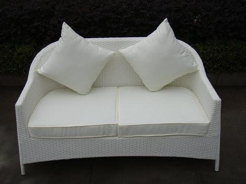 2 Seat Wicker Rattan Sofa Chair For Office / Riverside / Lawn